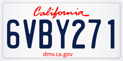 CA license plate 6VBY271