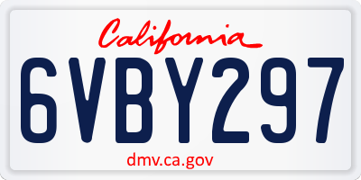 CA license plate 6VBY297