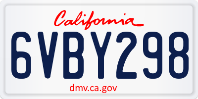 CA license plate 6VBY298