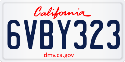 CA license plate 6VBY323