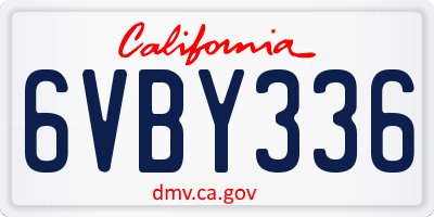CA license plate 6VBY336