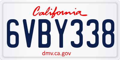 CA license plate 6VBY338