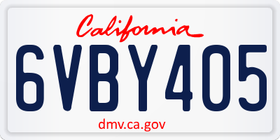 CA license plate 6VBY405