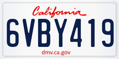 CA license plate 6VBY419
