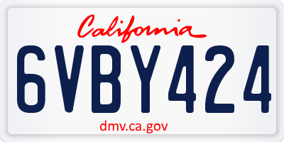 CA license plate 6VBY424