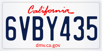CA license plate 6VBY435
