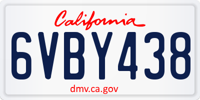 CA license plate 6VBY438