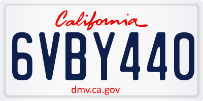 CA license plate 6VBY440