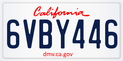 CA license plate 6VBY446