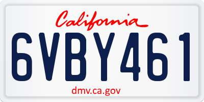 CA license plate 6VBY461