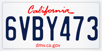 CA license plate 6VBY473