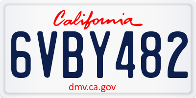 CA license plate 6VBY482