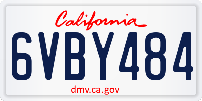 CA license plate 6VBY484