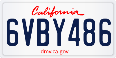 CA license plate 6VBY486
