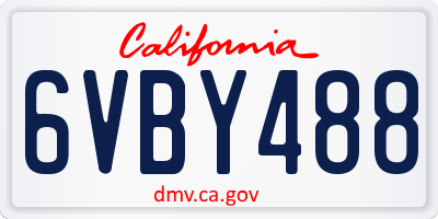 CA license plate 6VBY488