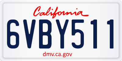 CA license plate 6VBY511