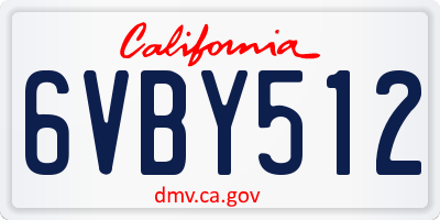 CA license plate 6VBY512