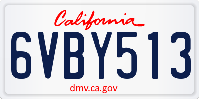 CA license plate 6VBY513