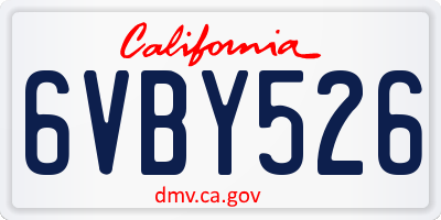 CA license plate 6VBY526