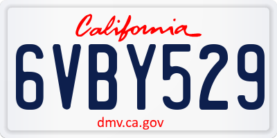 CA license plate 6VBY529