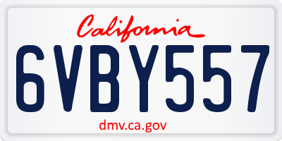 CA license plate 6VBY557