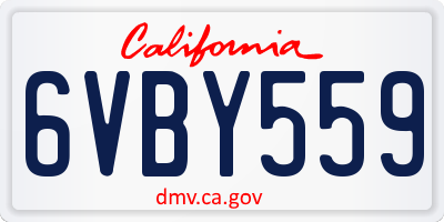 CA license plate 6VBY559