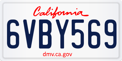 CA license plate 6VBY569
