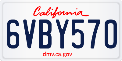 CA license plate 6VBY570