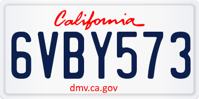 CA license plate 6VBY573