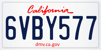 CA license plate 6VBY577