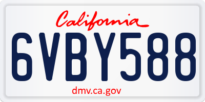 CA license plate 6VBY588