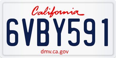 CA license plate 6VBY591