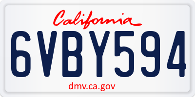 CA license plate 6VBY594
