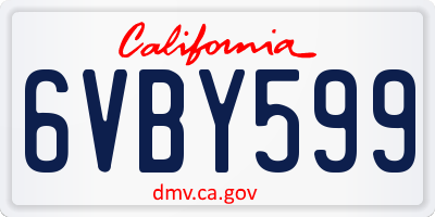 CA license plate 6VBY599