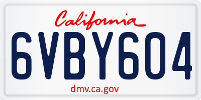 CA license plate 6VBY604