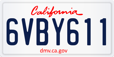 CA license plate 6VBY611