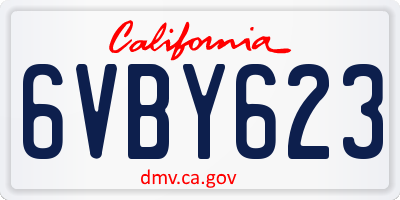 CA license plate 6VBY623