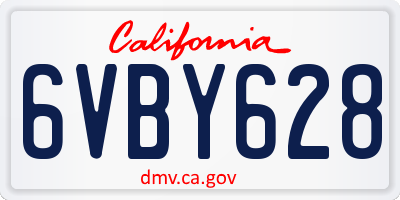 CA license plate 6VBY628