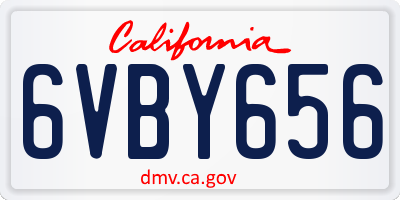 CA license plate 6VBY656