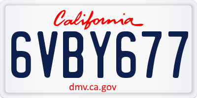 CA license plate 6VBY677