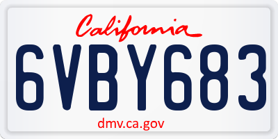 CA license plate 6VBY683