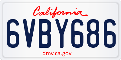 CA license plate 6VBY686