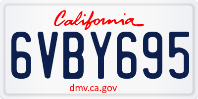 CA license plate 6VBY695