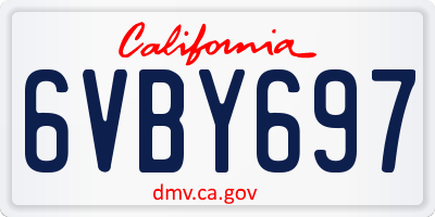 CA license plate 6VBY697