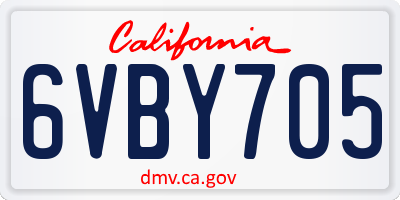 CA license plate 6VBY705