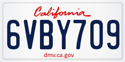 CA license plate 6VBY709