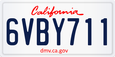 CA license plate 6VBY711