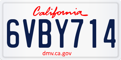 CA license plate 6VBY714