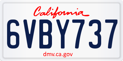 CA license plate 6VBY737