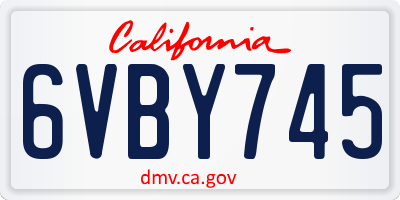 CA license plate 6VBY745